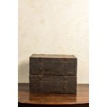 Two plated wooden chests, 19th C.