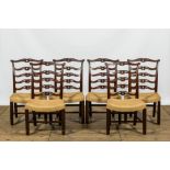 Six English mahogany chairs, 19th C.