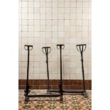 Two Gothic Revival wrought iron andirons, 19th C.