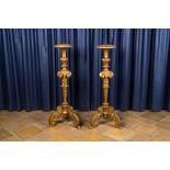 A pair of gilt wooden stands, France or Italy, 18/19th C.