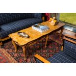 An oak Louis XV-style side table with marble top, 20th C.