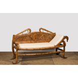 An oriental bamboo sofa-bed, 20th C.