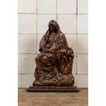 A Flemish oak sculpture of the Lamentation of the Virgin, late 16th C.