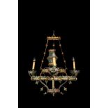 A Gothic Revival tole chandelier, 19th C.