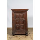 A gothic oak two-door cupboard with linenfold panels, Northern Germany, 16th C.