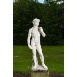 A white painted concrete sculpture of Apollo, 20th C.