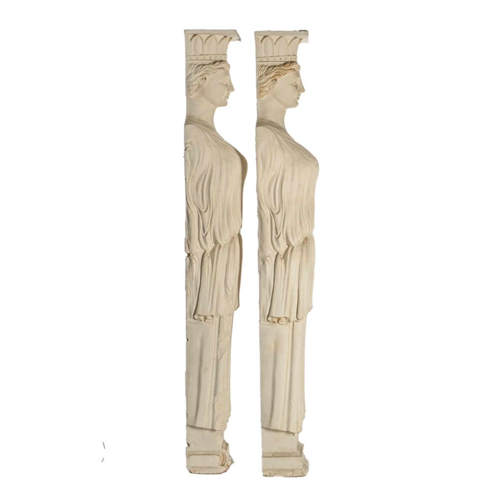 A pair of large plaster models of caryatids, 20th C. - Bild 6 aus 6