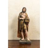 A polychrome sculpture of John the Baptist, Spain, 17th C.
