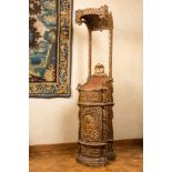 An Italian polychrome wooden lectern, 17th C.