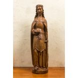 A large oak figure of Saint Catherine of Alexandria, early 16th C.