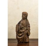 A walnut Virgin from an Annunciation, Southern Netherlands, early 16th C.