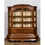 A Dutch burl wood veneered display cabinet, ca. 1800