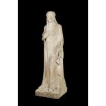 A large stone garden statue of a lady after the antique, 20th C.