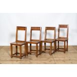 Four walnut 'Lorraine' chairs, 18th C.