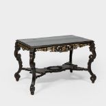 A French chinoiserie ebonised and gilt wooden side table in the style of Gabriel Viardot, ca. 1900