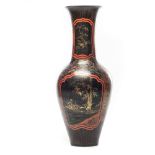 A large Japanese lacquered porcelain vase, Meiji, 19th C.