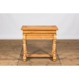 A bleached oak wooden desk, 20th C.