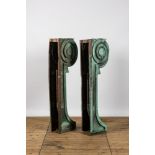 A pair of neoclassical green-patinated copper building elements, 19/20th C.