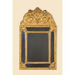 A French gilt wooden mirror, 18/19th C.