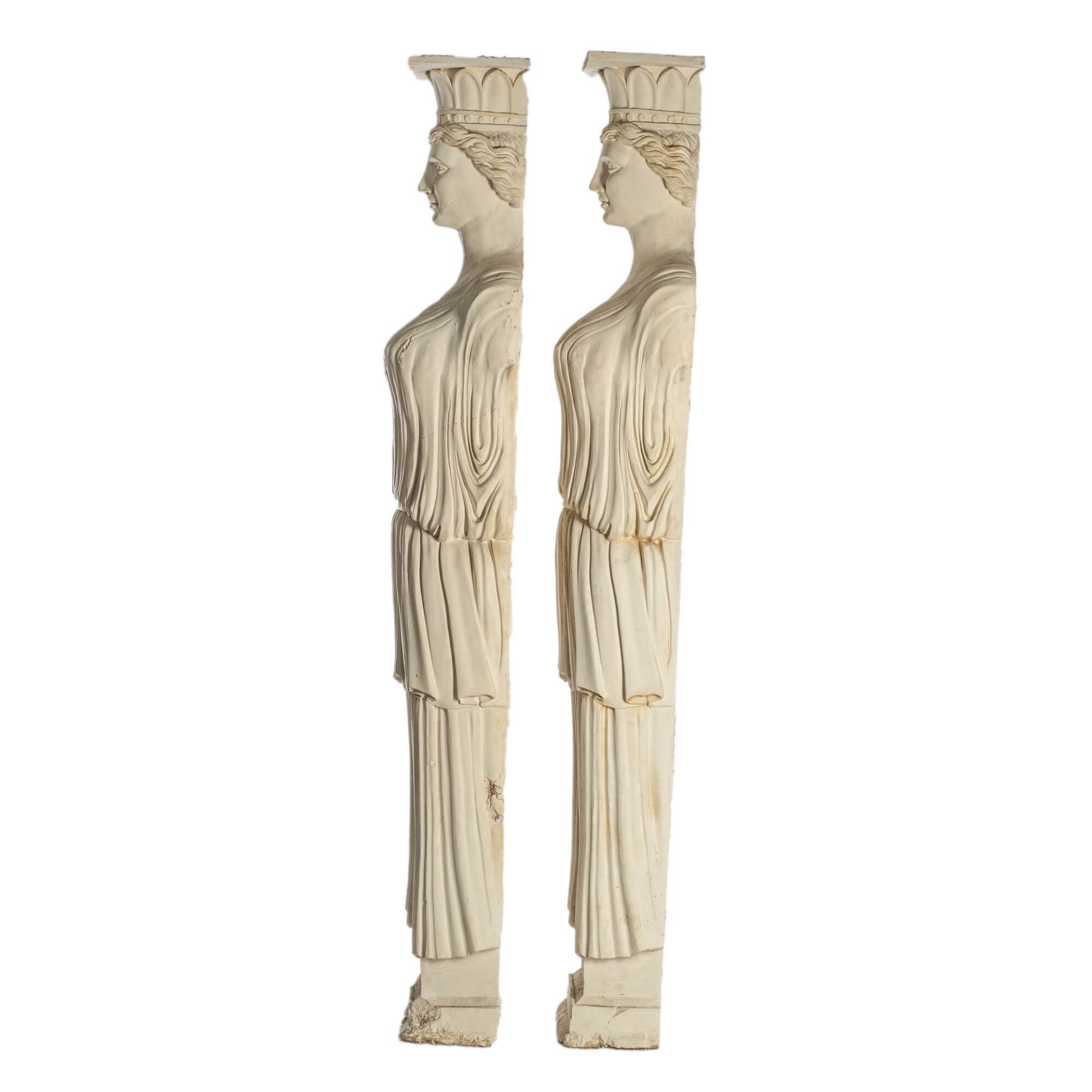 A pair of large plaster models of caryatids, 20th C. - Bild 4 aus 6