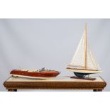 Two models of a boat, 20th C.