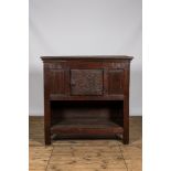 A Gothic Revival oak wooden sideboard, 19th C. or earlier