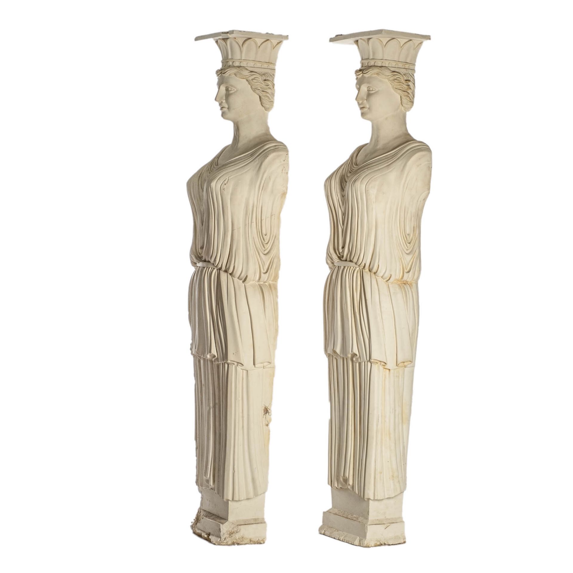 A pair of large plaster models of caryatids, 20th C. - Bild 3 aus 6