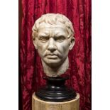 A marble head of a Roman emperor after the antique, probably Italy, 19th C.