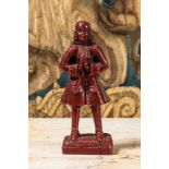 A red wax sculpture of a nobleman, probably Dutch, 19th C.