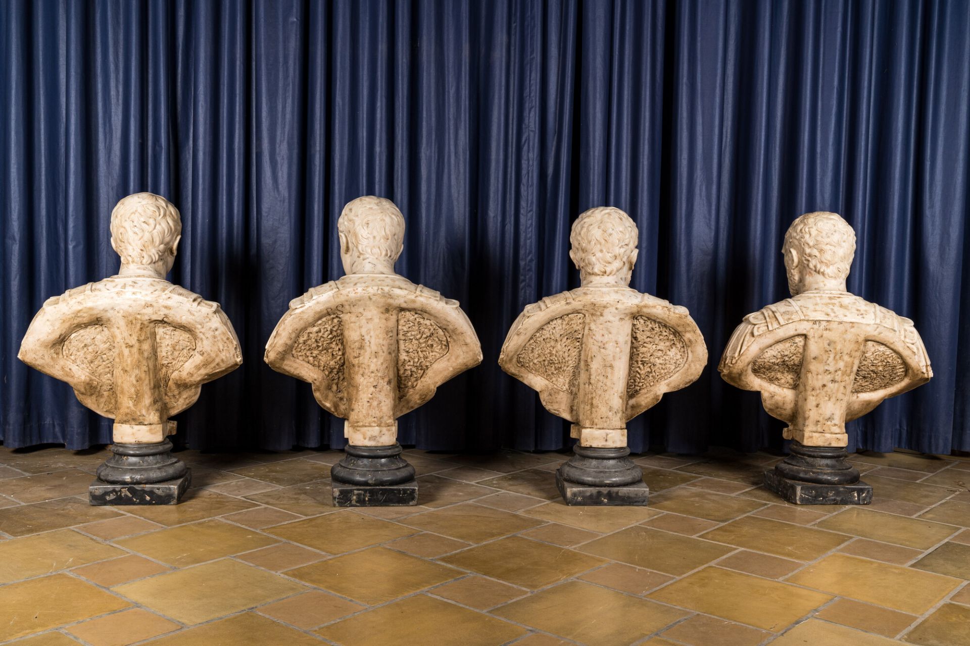 Four Italian faux marble busts of Roman emperors, 19/20th C. - Bild 2 aus 6