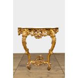 A gilt wooden console, 18/19th C.