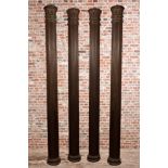 Four wooden Corinthian half-columns, 19th C.