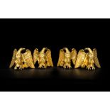 Four gilt bronze eagles, 19/20th C.