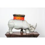 A painted 'rhinoceros' jardinire, early 20th C.