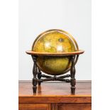 An English globe in wooden stand with brass meridian ring, G.F. Cruchley, London, 19th C.