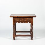 A Spanish walnut side table, 17/18th C.