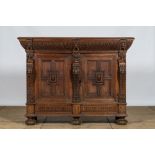 A Renaissance-style wooden cupboard, probably 17th C.