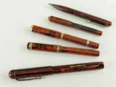 ASSORTED VINTAGE BLACK & RED RUBBER PENS, including Conway Stewart 'The Dandy' fountain pen, n. 786,
