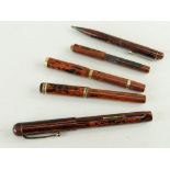 ASSORTED VINTAGE BLACK & RED RUBBER PENS, including Conway Stewart 'The Dandy' fountain pen, n. 786,