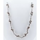 CHUNKY SILVER KNOT-LINK NECKLACE, clasp stamped 925, 44.5cms long, wt. 2.9ozt