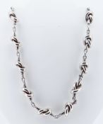 CHUNKY SILVER KNOT-LINK NECKLACE, clasp stamped 925, 44.5cms long, wt. 2.9ozt