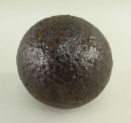 INTERESTING IRON CANON BALL, 3.5-inches diam. Provenance: deceased estate Neath Port Talbot,
