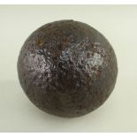 INTERESTING IRON CANON BALL, 3.5-inches diam. Provenance: deceased estate Neath Port Talbot,