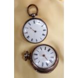 TWO EARLY 19TH CENTURY SILVER POCKET WATCHES, comprising William Walding (London) open faced key