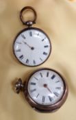 TWO EARLY 19TH CENTURY SILVER POCKET WATCHES, comprising William Walding (London) open faced key