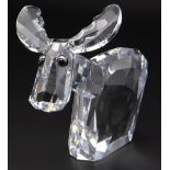 LARGE SWAROVSKI CRYSTAL STYLIZED MOOSE FIGURE, 19cms high Comments: no boxes or certificates