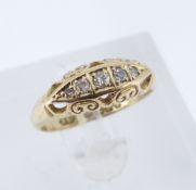 18CT GOLD FIVE-STONE DIAMOND RING, ring size M, 2.7gms Provenance: private collection Pembrokeshire,