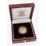 ROYAL MINT BRITANNIA GOLD PROOF £10 COIN, 1996, 3.4gms, in box with certificate of authenticity, No.