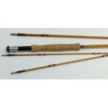 FISHING: SUPERB HARDY BROTHER'S OF ALNWICK FOUR-PIECE HOLLOKONA SPLIT CANE SALMON ROD 'THE SALMON