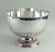 LATE VICTORIAN SILVER PEDESTAL PUNCH BOWL, of circular design, Birmingham 1897, Jenkins & Timm,